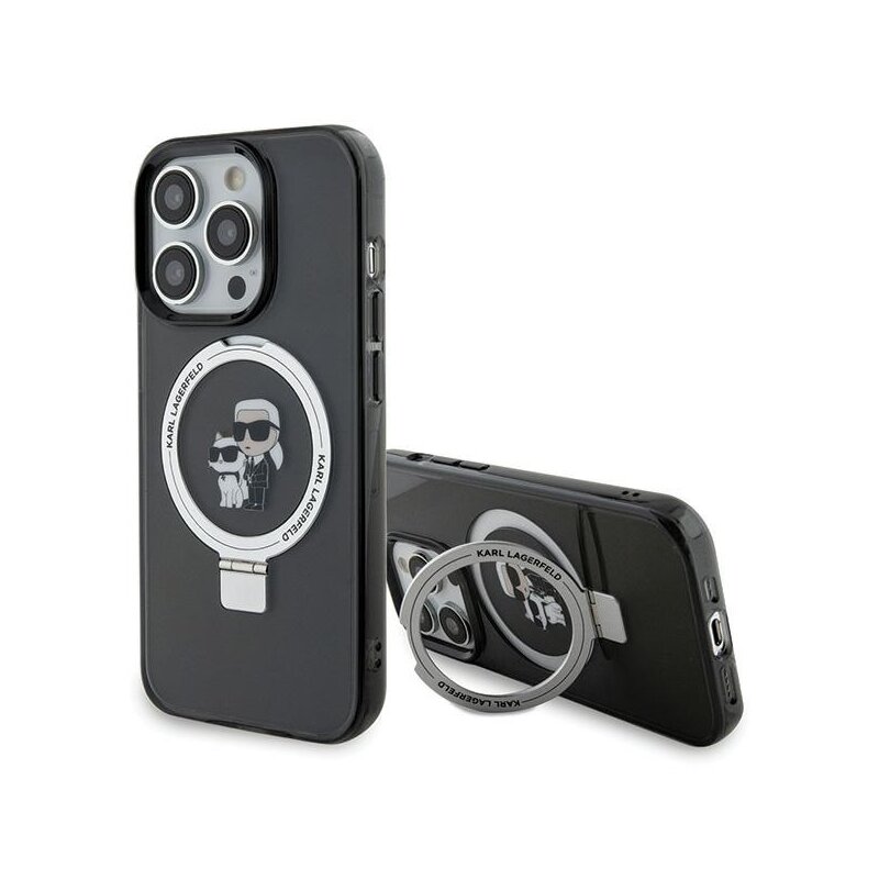 Etui KARL LAGERFELD Ring Stand do Apple iPhone 15 Pro Czarny