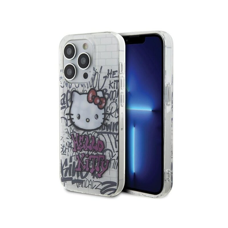 Etui HELLO KITTY IML Kitty On Bricks do Apple iPhone 15 Pro Biały