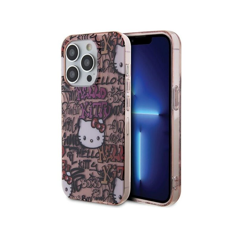 Etui HELLO KITTY IML Tags Graffiti do Apple iPhone 15 Pro Różowy