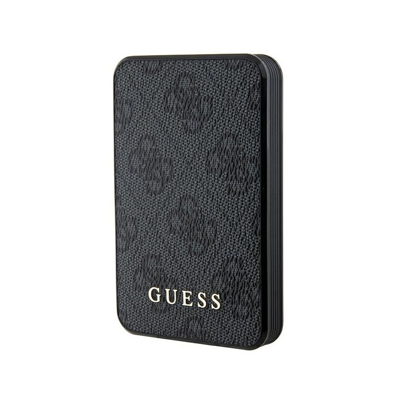 Powerbank GUESS 4G Leather Metal Logo 5000 mAh 15W Czarny