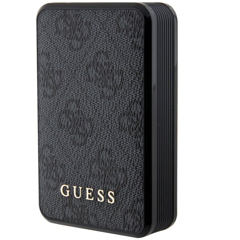 Powerbank GUESS 4G Leather Metal Logo 10000 mAh 18W Czarny