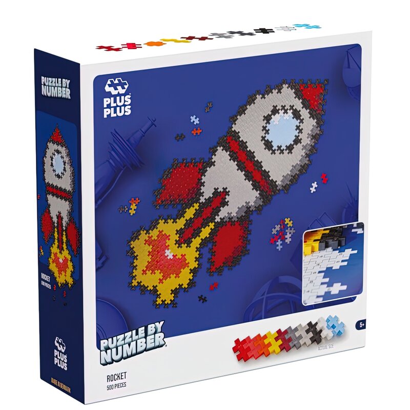 Klocki plastikowe PLUS-PLUS Puzzle by number Rakieta 014-3930