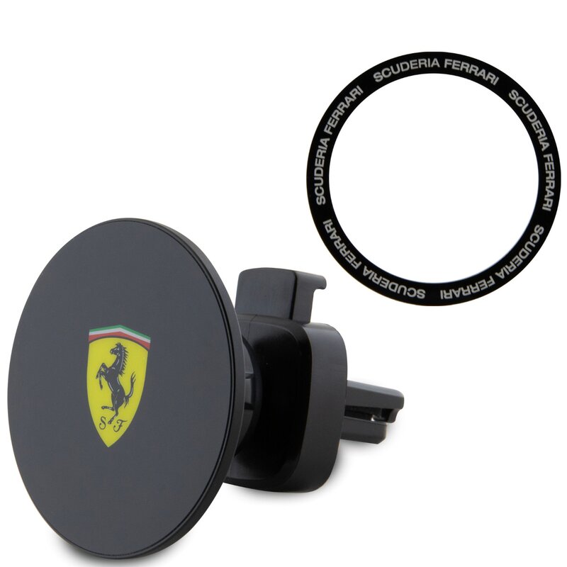 Uchwyt na telefon i smartfon FERRARI 2023 Collection MagSafe Czarny uchwyt samochodowy na kratkę nawiewu