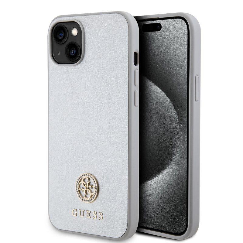 Guess Strass Metal Logo GUHCP15MPS4DGPS do iPhone 15 Plus Srebrny