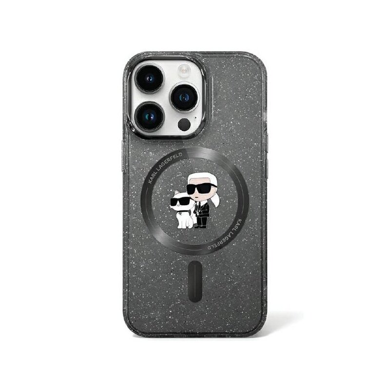 Etui KARL LAGERFELD Karl&Choupette Glitter MagSafe do Apple iPhone 11/Xr Czarny