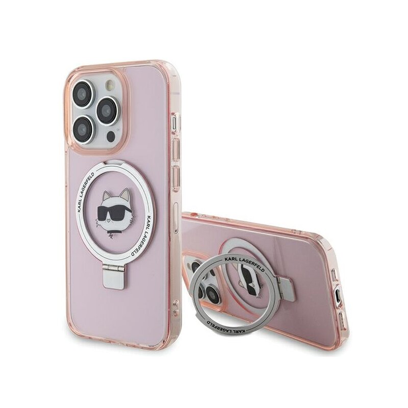 Etui KARL LAGERFELD Ring Stand do Apple iPhone 15 Pro Różowy