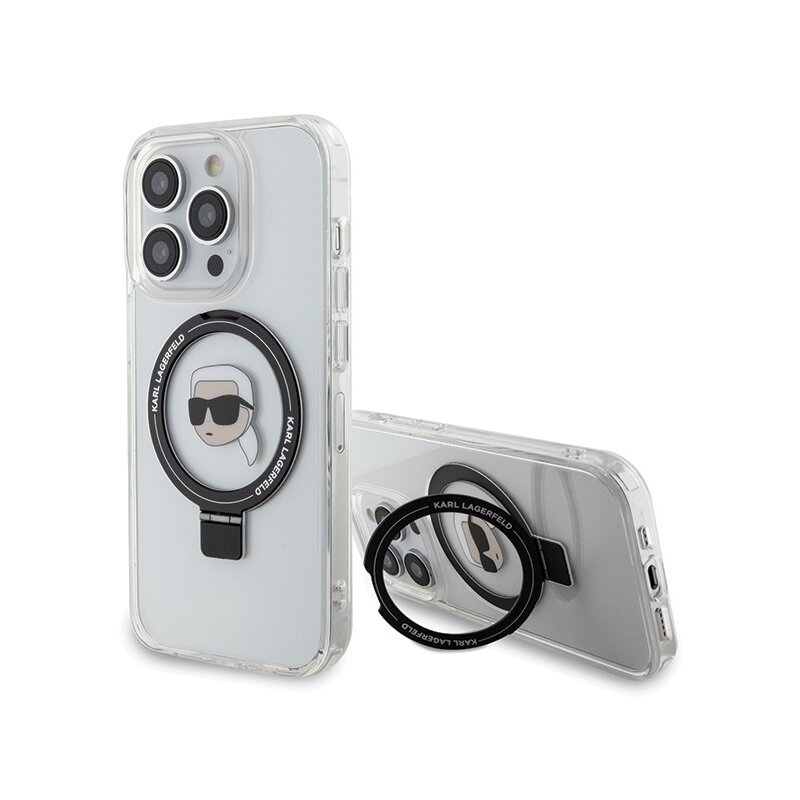 Etui KARL LAGERFELD Ring Stand do Apple iPhone 15 Pro Biały