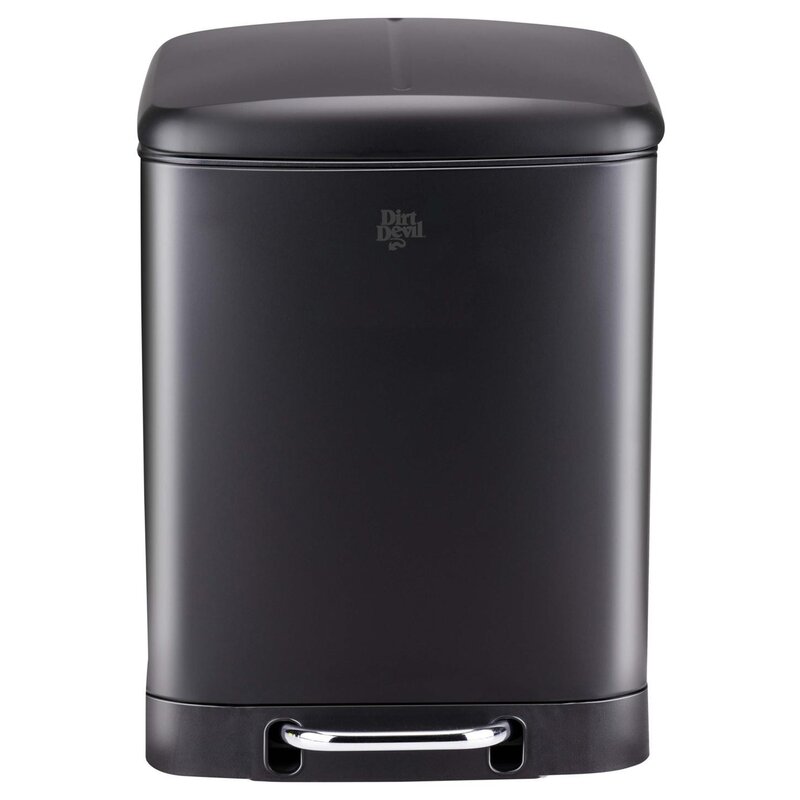 Kosz na śmieci z pedałem DIRT DEVIL E9507 dwa pojemniki, ciche zamykanie 24L Czarny