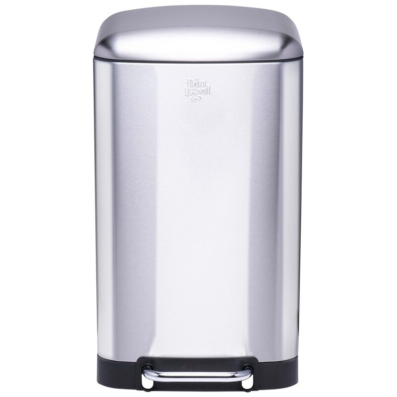 Kosz na śmieci z pedałem DIRT DEVIL E9497 ciche zamykanie, stal nierdzewna 30L Srebrny