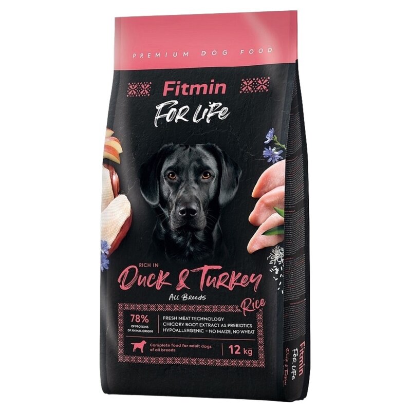 Karma dla psa FITMIN For Life Indyk z kaczką 12 kg
