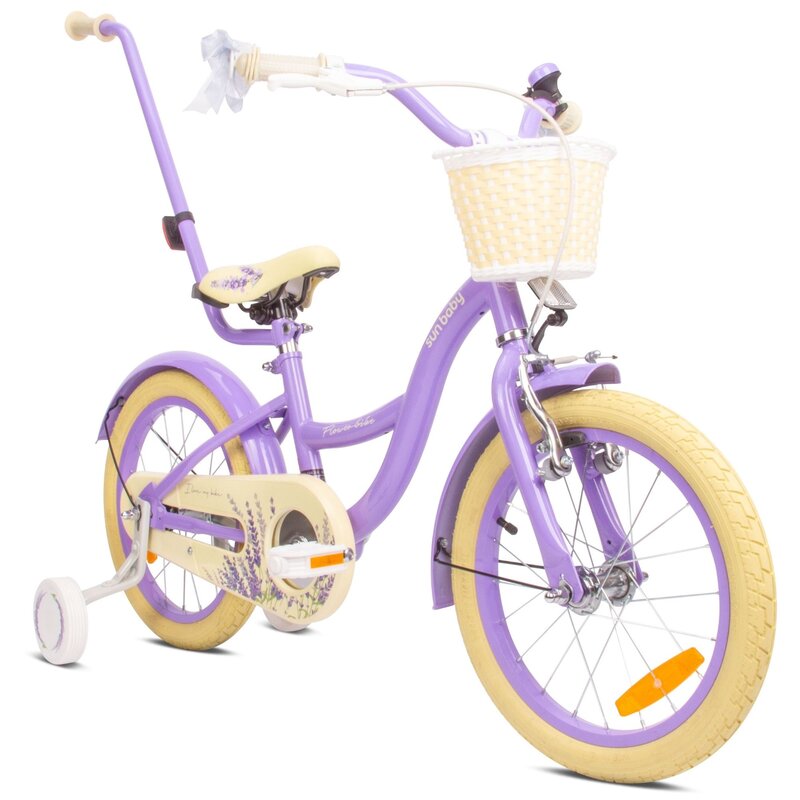 Rower dziecięcy SUN BABY Flower Bike 16 cali Lawendowy Wzrost: 100-120 cm Wiek: 4-6 lat