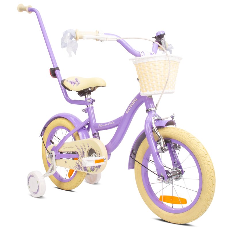 Rower dziecięcy SUN BABY Flower Bike 14 cali Lawendowy Wzrost: 95-110 cm Wiek: 3-5 lat