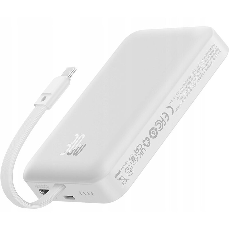 Powerbank BASEUS Magnetic Mini MagSafe 10000mAh 30W Biały