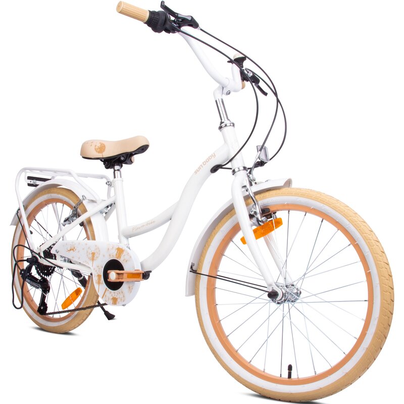 Rower dziecięcy SUN BABY Flower Bike 20 cali Biało-beżowy Wzrost: 115-135 cm Wiek: 6-10 lat