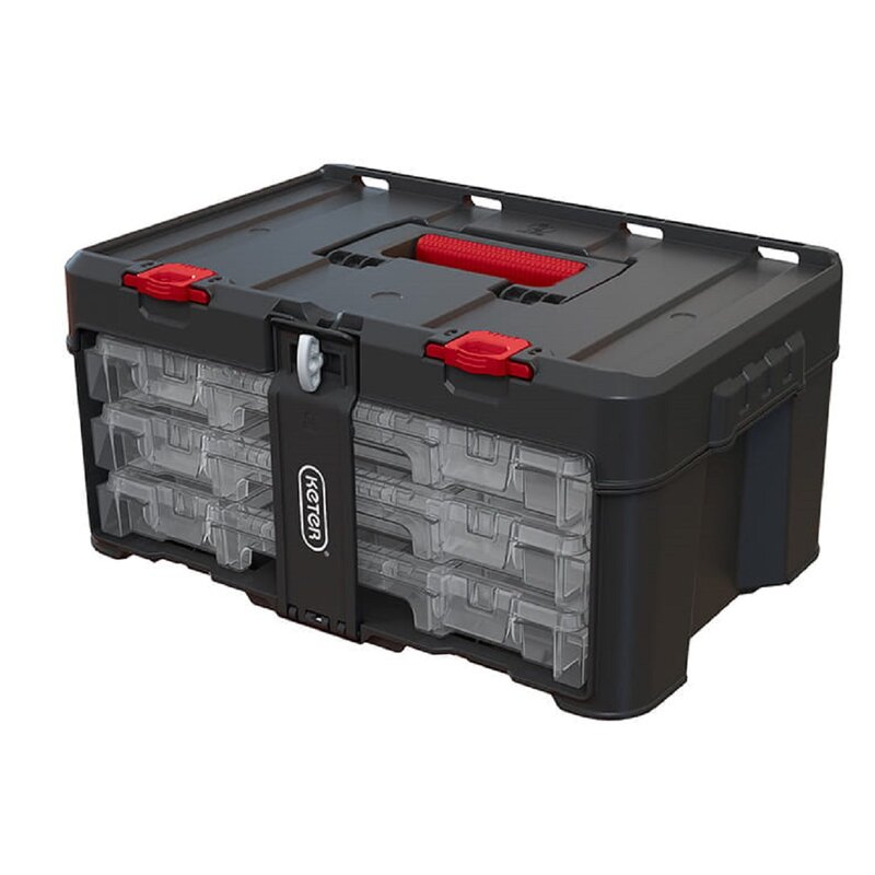 Skrzynka narzędziowa z 3 organizerami KETER Stack'N'Roll