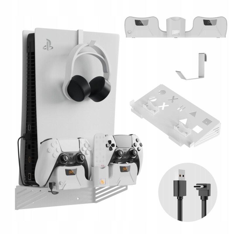 Zestaw uchwytów JYS PS5181 do Sony Playstation 5 + ładowarka do padów