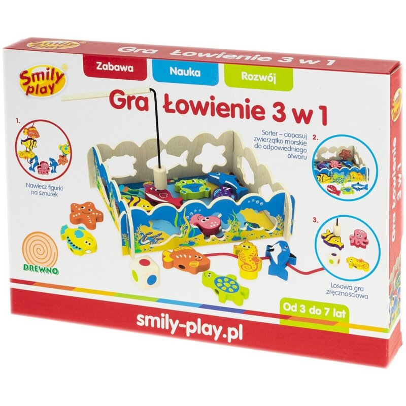 Gra zręcznościowa SMILY PLAY Łowienie rybek 3w1 AC7632