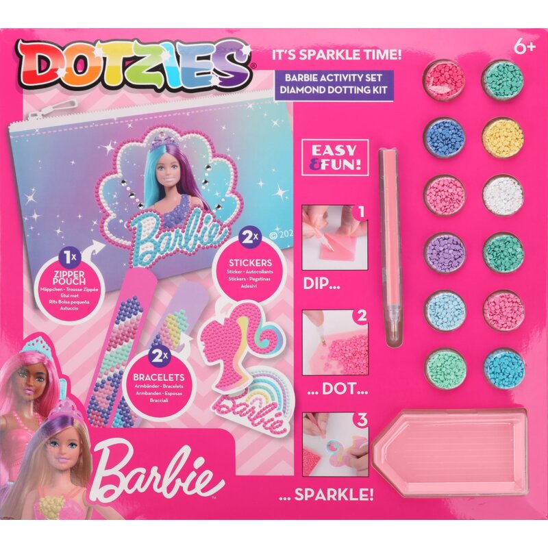 Zestaw kreatywny DIAMOND DOTZ Dotzies Barbie Activity Set 018-DTZ10011