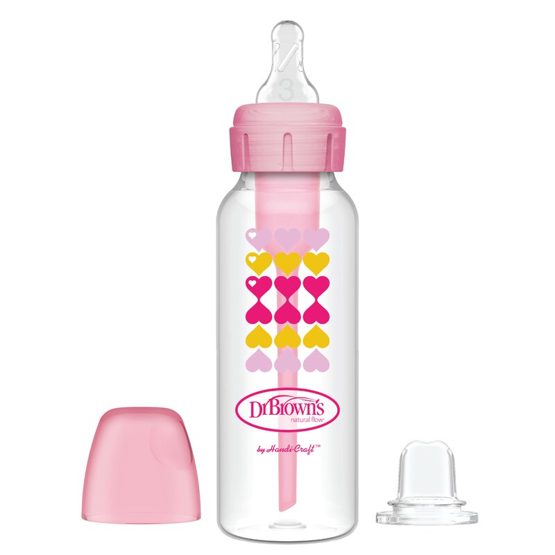 Zestaw DR BROWN'S Od butelki do kubka 250 ml Różowy