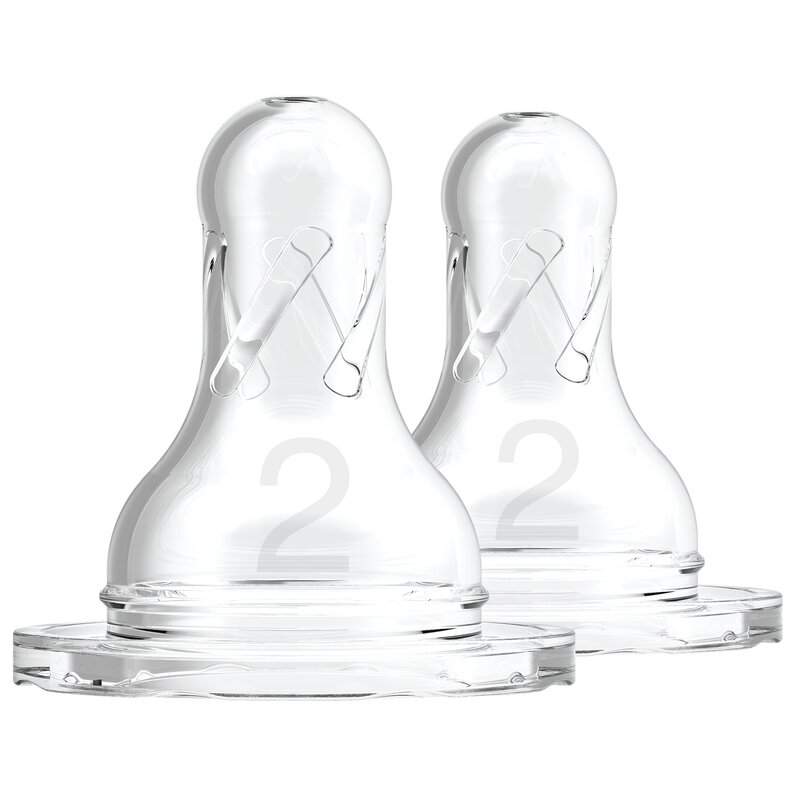 Smoczek DR BROWN'S Standard Poziom 2 Przezroczysty 3-6 m (2 sztuki)