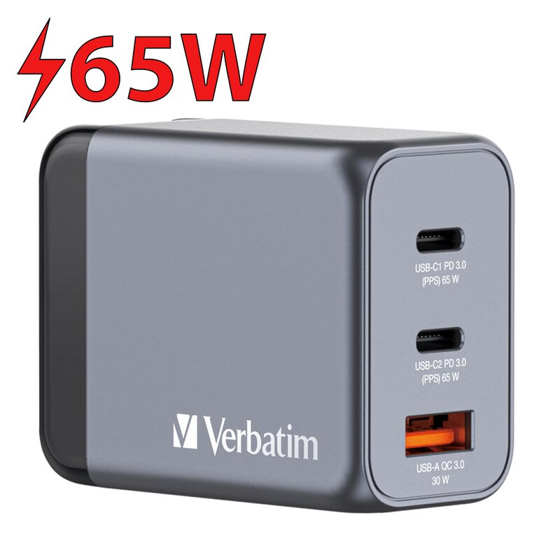 Verbatim GaN 3-w-1 65W