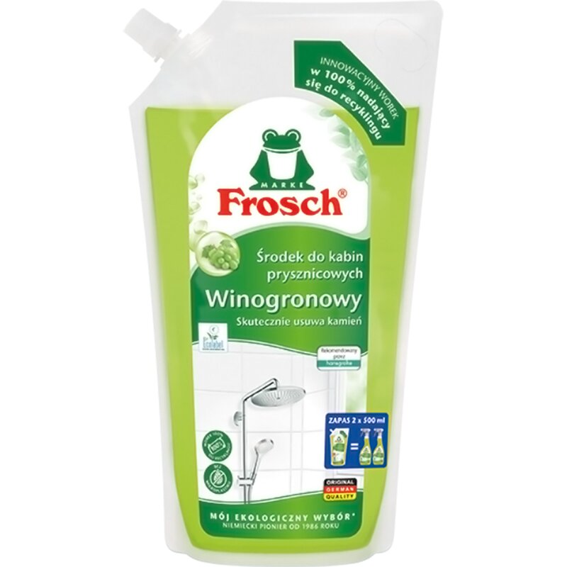 Płyn do czyszczenia kabin prysznicowych FROSCH Winogronowy Zapas 1000 ml