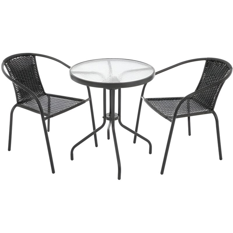 Zestaw mebli ogrodowych PATIO Bistro Antracytowo-czarny