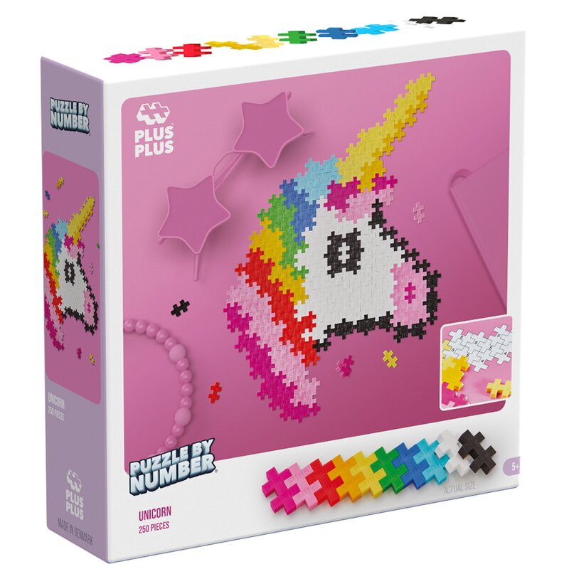 Puzzle PLUS-PLUS Puzzle by Number Jednorożec 014-3929 (250 elementów)
