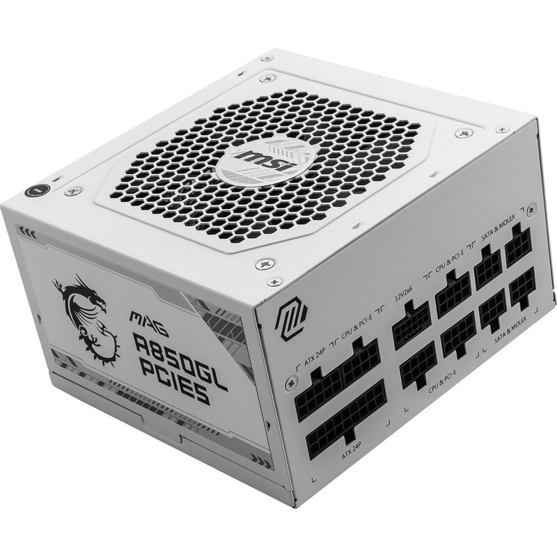 Zasilacz MSI MAG A850GL 850W 80 Plus Gold PCIe5.0 Biały