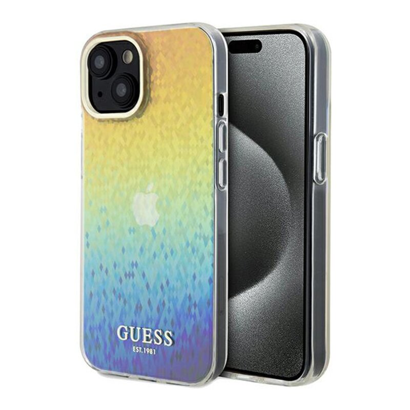 Etui GUESS IML Faceted Mirror Disco Iridescent do Apple iPhone 15/14/13 Wielokolorowy