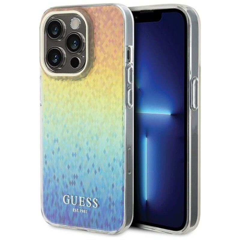 Etui GUESS IML Faceted Mirror Disco Iridescent do Apple iPhone 14 Pro Max Wielokolorowy