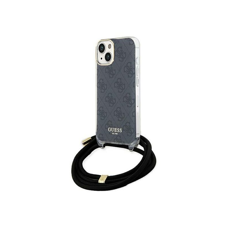 Etui GUESS Crossbody Cord 4G Print do Apple iPhone 15 Czarny