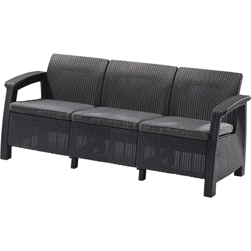 Sofa ogrodowa KETER Cofru Love Seat 3 osobowa Grafitowy