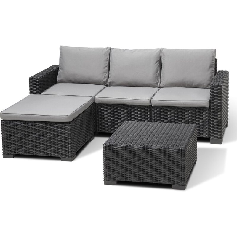 Zestaw mebli ogrodowych KETER California Chaise Longue 256622 Grafitowy