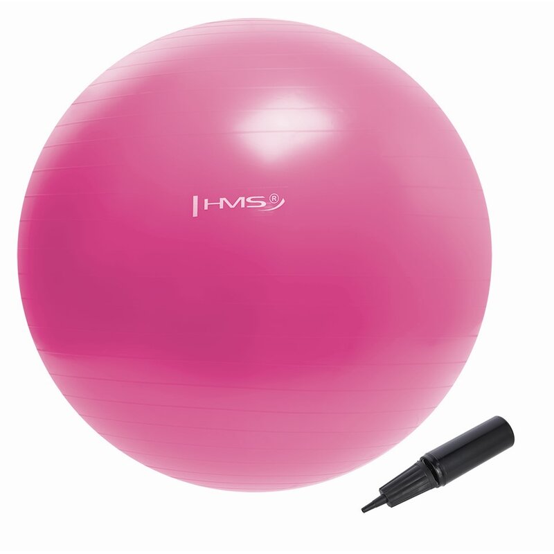 Piłka gimnastyczna HMS YB01N Różowy (55 cm)