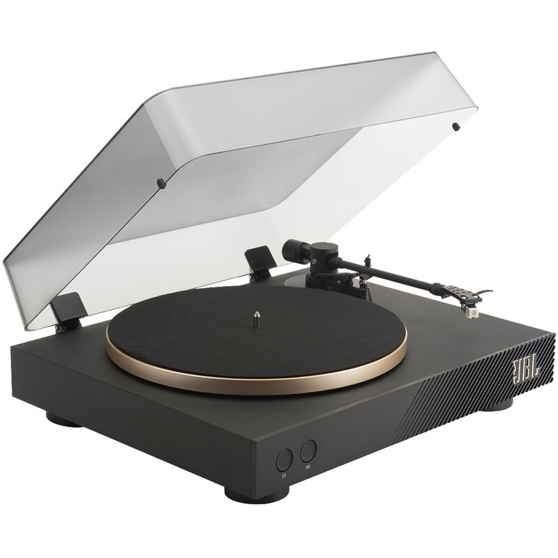 Gramofon JBL Spinner BT Czarno-Złoty, Manualny,  Napęd paskowy, BT aptX HD, Prędkość odtw. 33 1/3, 45 obr./min