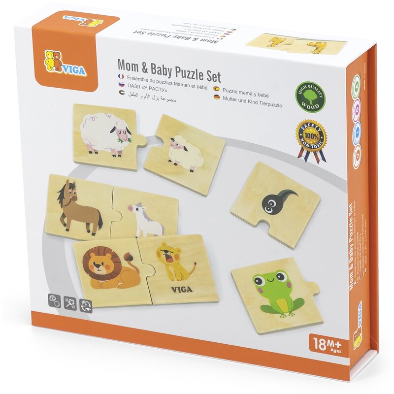 Puzzle VIGA Learn From Fun Mama i dziecko 44648 (24 elementy)