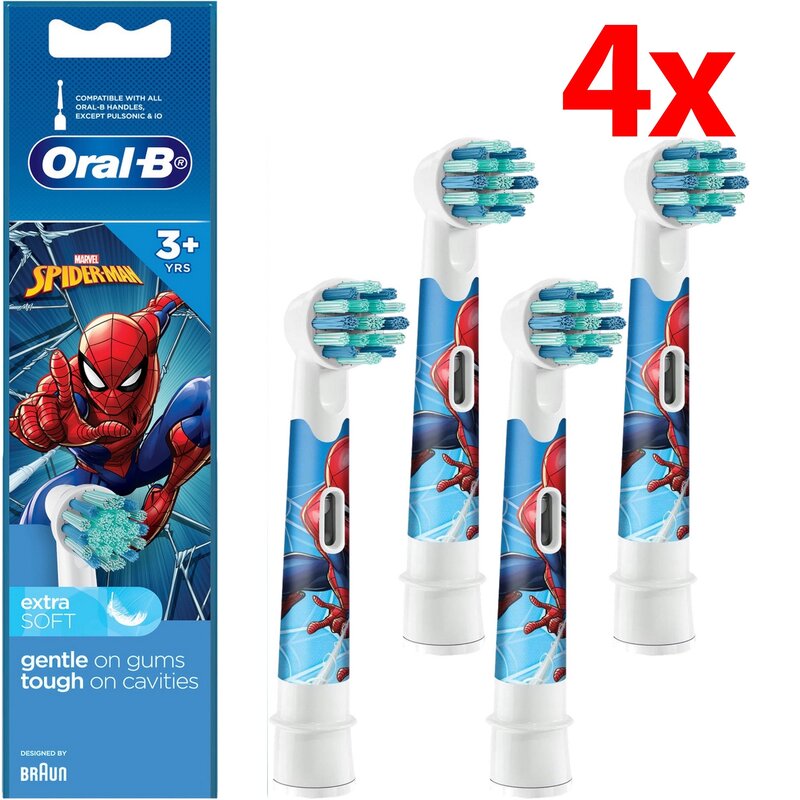 Oryginalna końcówka szczoteczki ORAL-B EB10S-2 Spider-Man (4 szt.) (Delikatne czyszczenie)