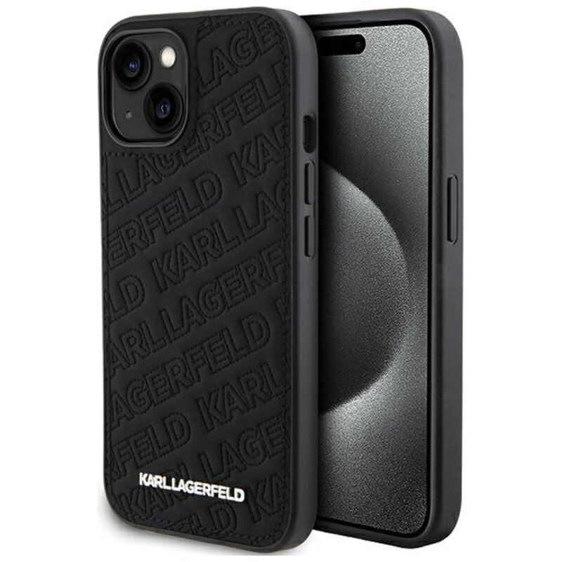 Etui KARL LAGERFELD Quilted K Pattern do Apple iPhone 15 Plus Czarny