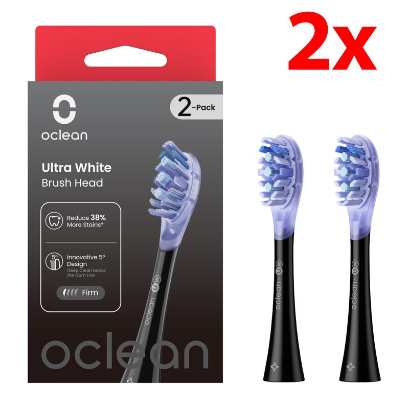 Oryginalna końcówka szczoteczki OCLEAN X Ultra White Czarny (2 szt.) (Usuwanie przebarwień)