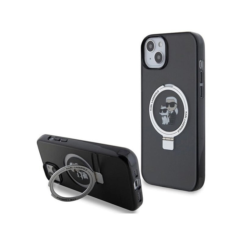 Etui KARL LAGERFELD Ring Stand Karl&Choupettte MagSafe do Apple iPhone 14/15/13 Czarny
