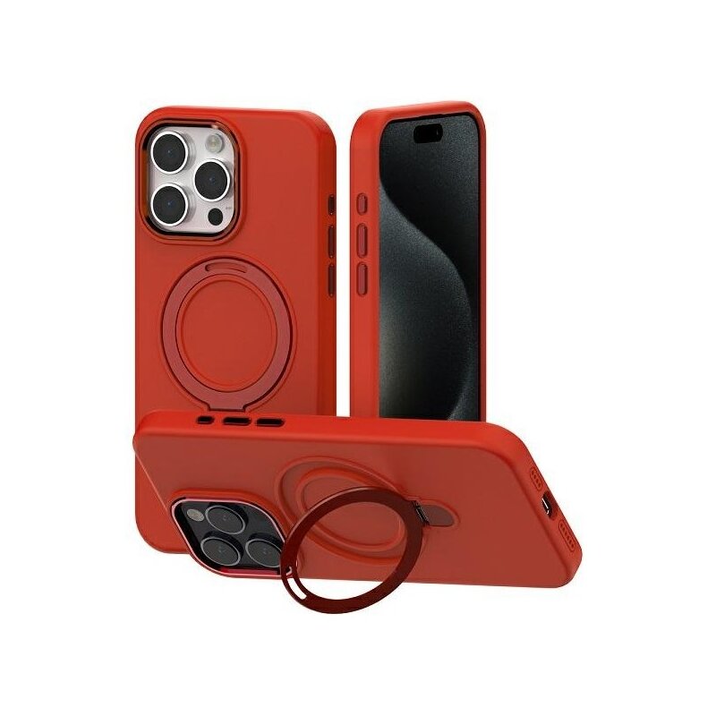 Etui MERCURY MagSafe Stand Silicone do Apple iPhone 15 Pro Max Czerwony