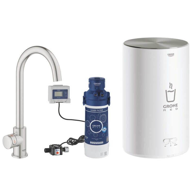 Bateria GROHE Red Mono 30085DC1 z filtrem Stal szczotkowana