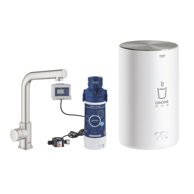 Bateria GROHE Red Mono 30339DC z filtrem Stal szczotkowana