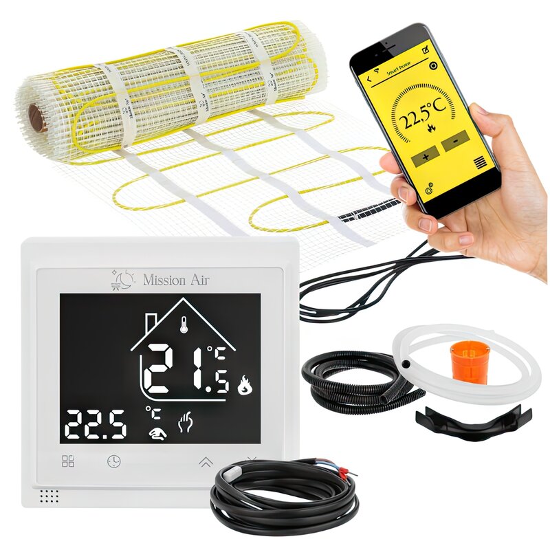 Mata grzewcza pod płytki MISSION AIR MA-160W/m2 2.5m² (5mb x 50cm) + regulator Libra Biały Wi-Fi