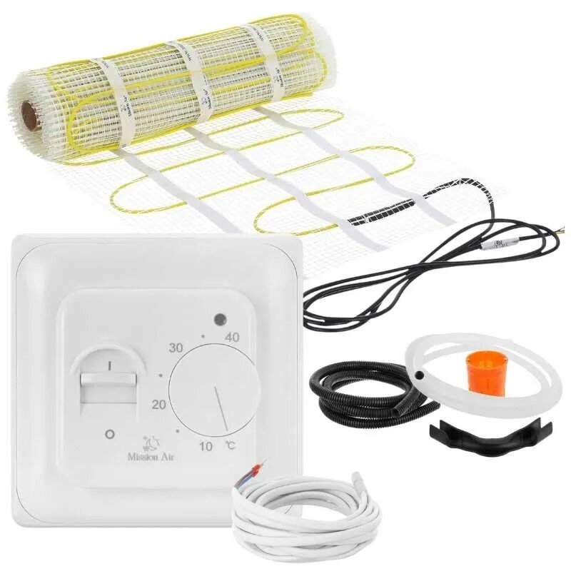 Mata grzewcza pod płytki MISSION AIR MA-160W/m 12 m² (24 m x 50 cm) + regulator Aries Biały