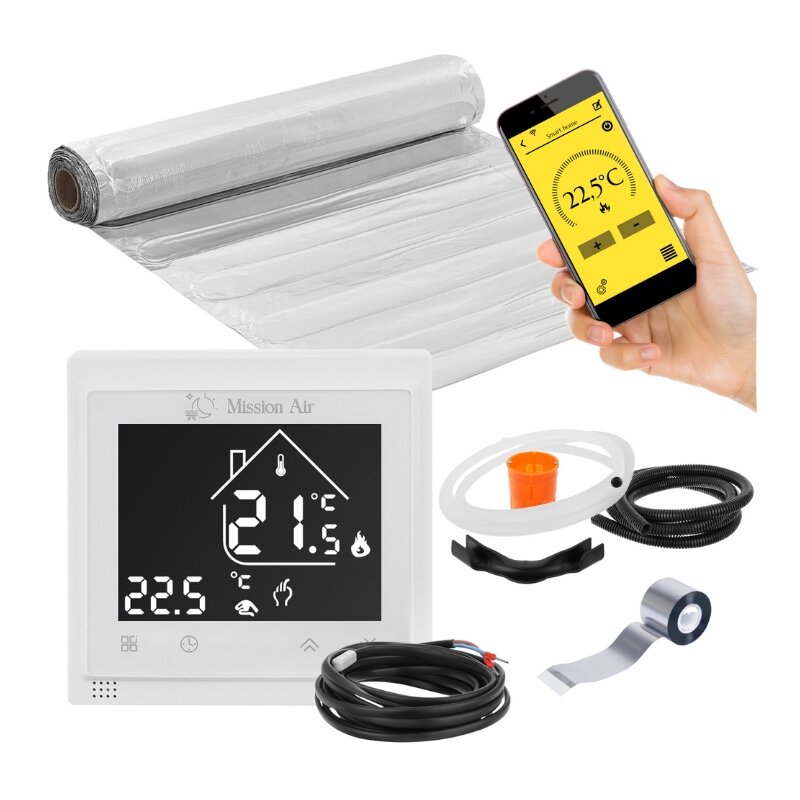 Mata grzewcza pod panele MISSION AIR MAL-160W/m² 5m² (10mb x 50cm) + regulator Libra Biały WiFi