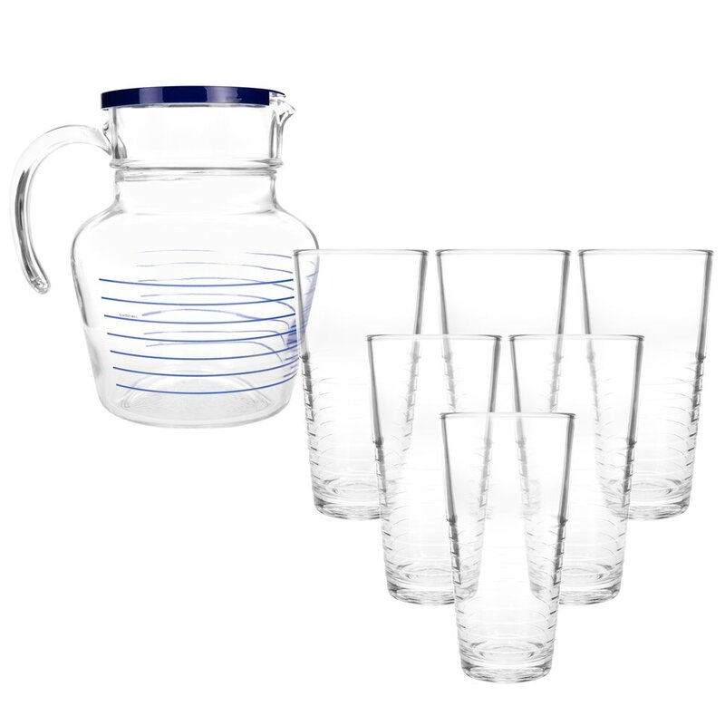 Zestaw szklanek LUMINARC Florero Rynglit Blue 33105 + dzbanek (7 elementów)