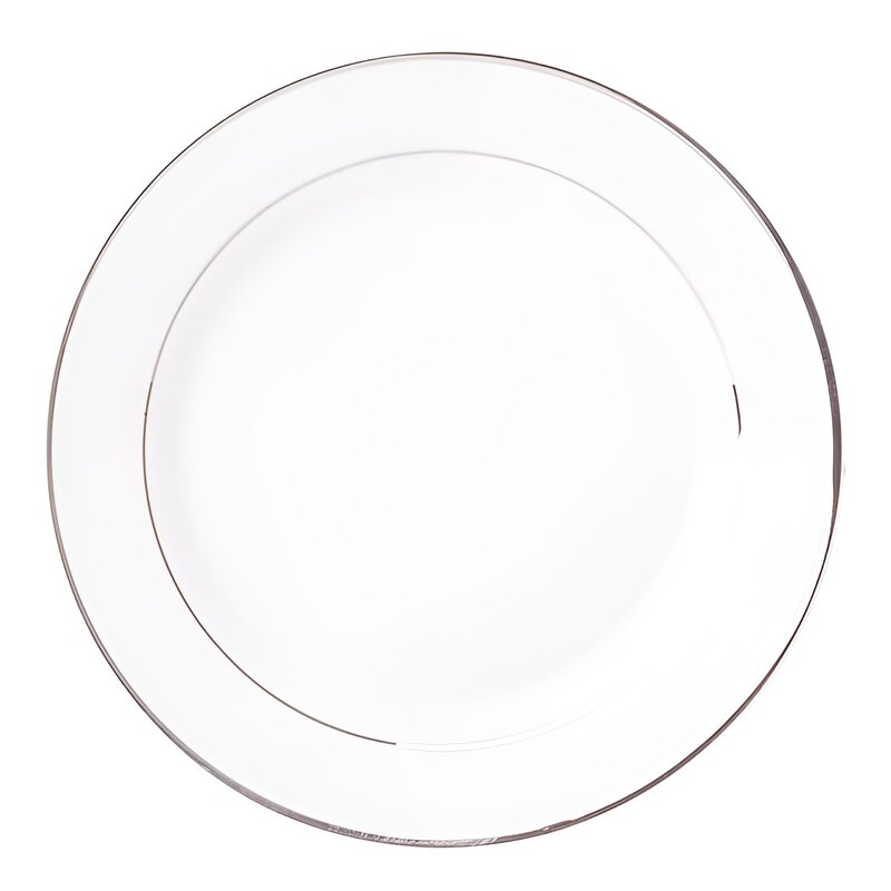 Talerz AMBITION Aura Silver 27 cm Biało-srebrny