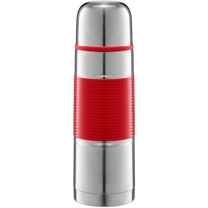 Termos AMBITION Gummy Srebrno-czerwony 750 ml